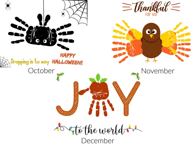 Kids 2024 Handprint Calendar Art Craft/diy Gift Child Baby Kids Toddler