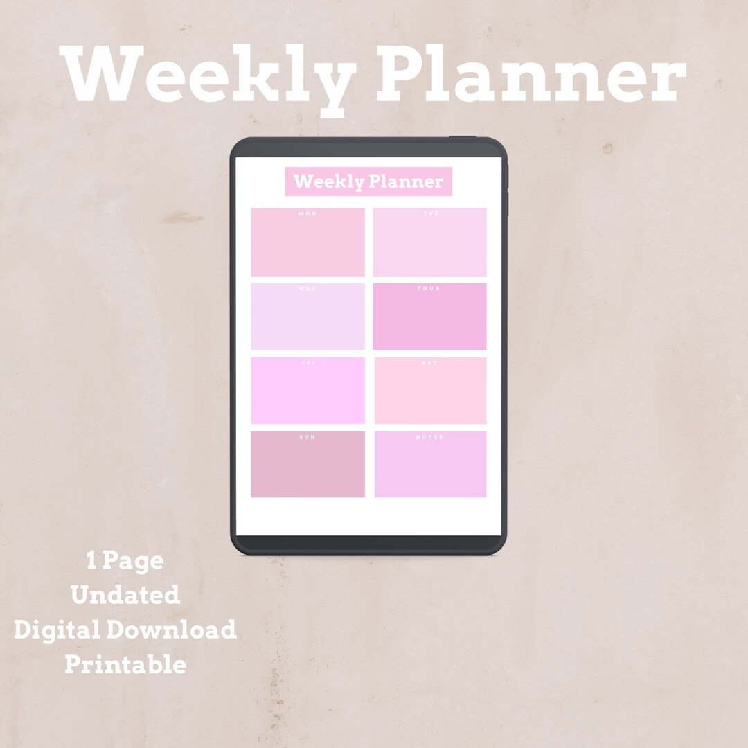 Digital Weekly Planner Printable Weekly Planner Easy to Use to Do List ...