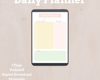 Digital Daily Planner - Printable Daily Planner - Easy to Use - To Do List - Daily Schedule - PDF Download - Pastel Colour Scheme