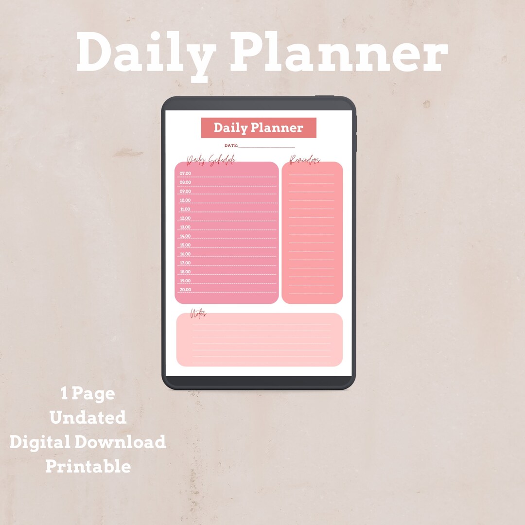 Digital Daily Planner Printable Daily Planner Easy to Use to Do List ...