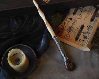 Custom Legacy Wooden Wand: Metallic Shell, Wizard Gift