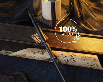 Ominis Gaunt Wand: Handmade Wooden Legacy Wand with Wizarding School Acceptance Letter