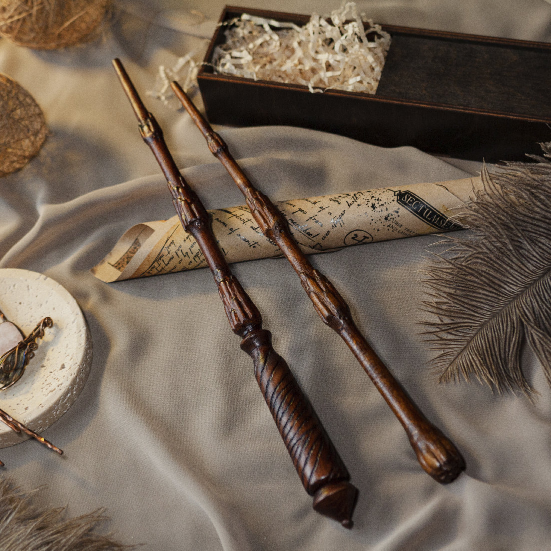 Custom Legacy Wooden Wand: Dark Brown and Honey Brown. Column - Etsy