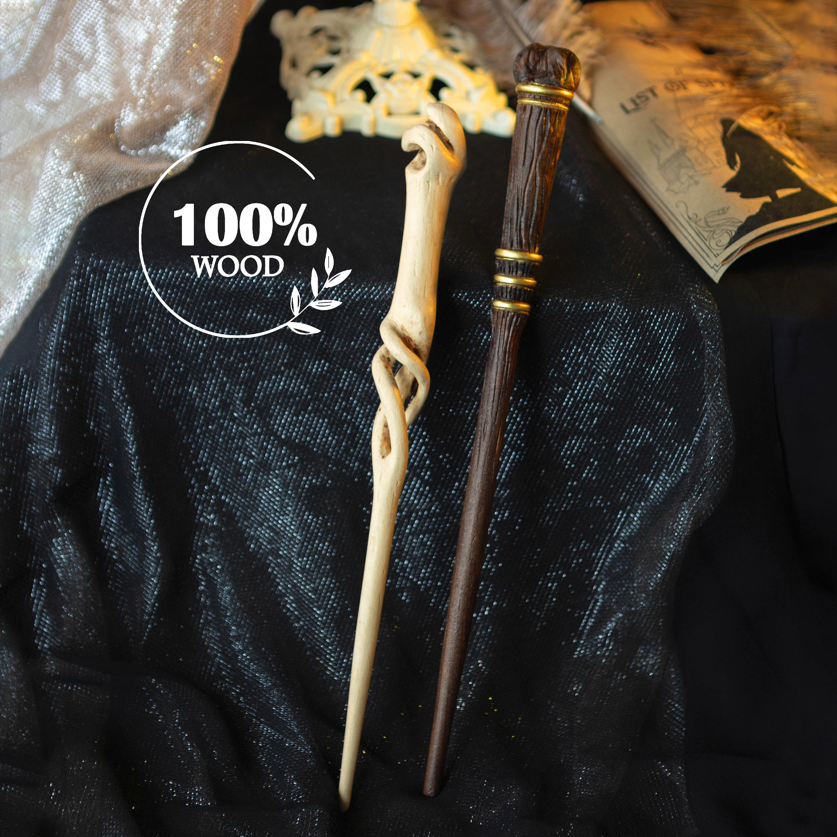 Eleazar & Miriam Fig Wands: Handmade Wooden Magic Wand Set - Etsy