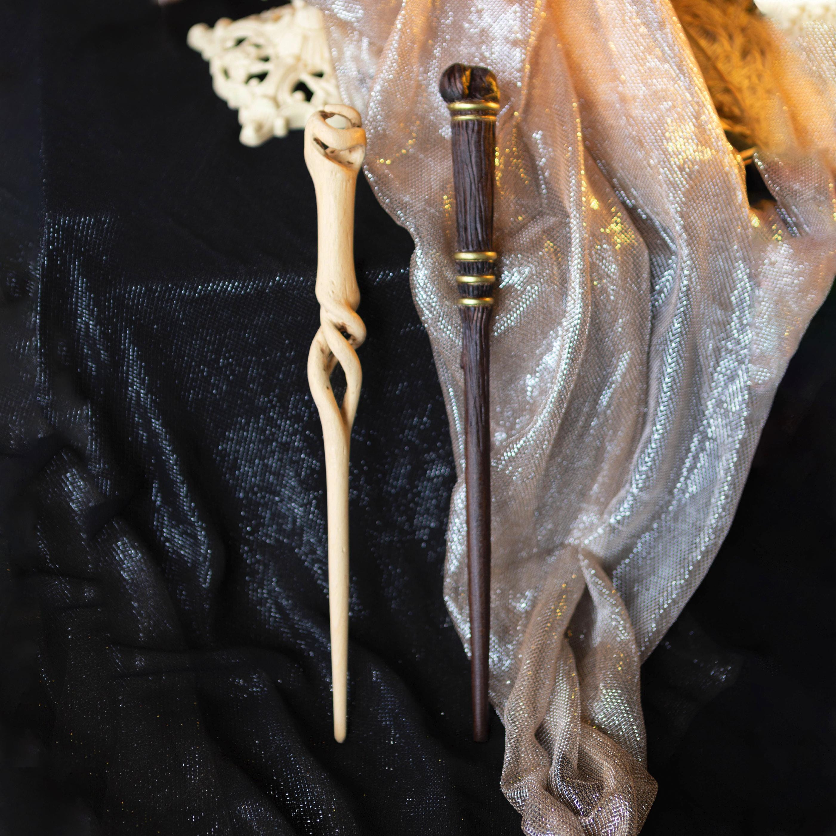 Eleazar & Miriam Fig Wands: Handmade Wooden Magic Wand Set - Etsy