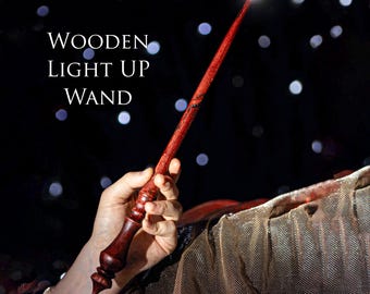 Illuminating Magic Wand: Custom Wooden Wizard Wand, Cosplay Prop