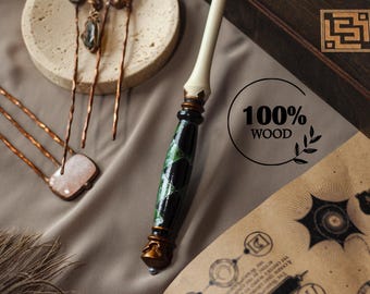 Sebastian Magic Wand: Handmade Wooden Cosplay Prop - Wizard Gift