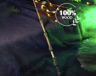 Varita de saúco: varita mágica de madera hecha a mano, accesorio de cosplay