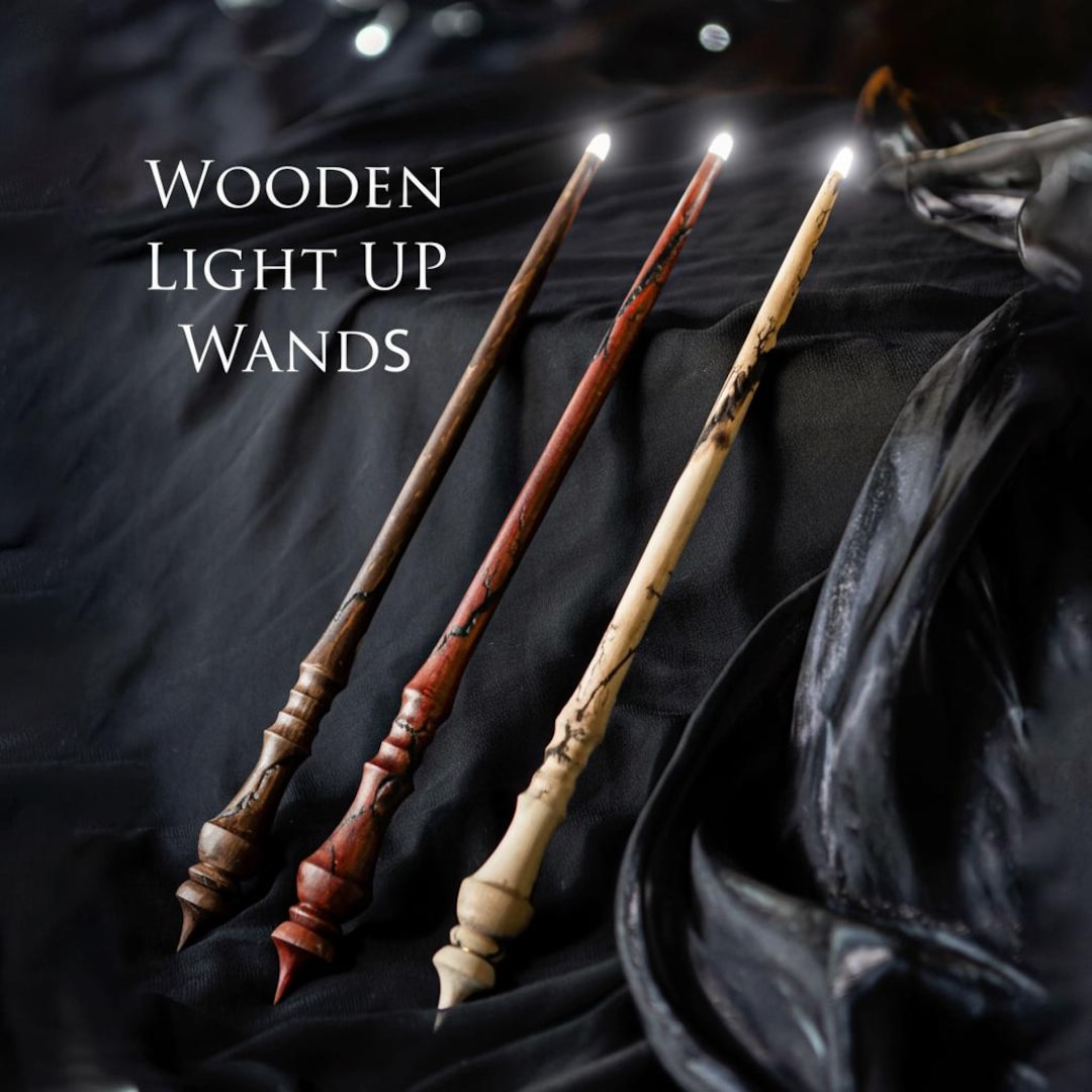 Light up Magic Wand – Handmade Wooden Wizard Wand, Custom Fantasy Gift
