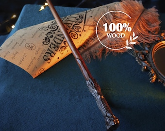 Harry Inspired Magic Wand, Handmade Wooden Wizard Wand, Cosplay Prop, Book Lover Gift