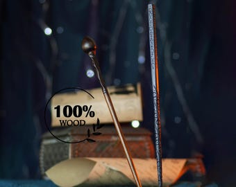 Handmade Lupin & Sirius Wooden Wand Set: Wizard Cosplay Props