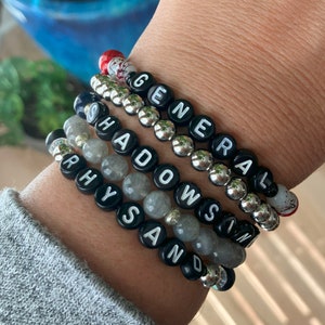 Bat Boys Stacked Set Bead Bracelet, A Court of Thorn and Roses Bracelet, Fantasy Book Gift, ACOTAR Jewelry