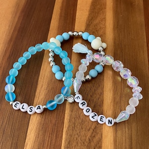 Frozen DIY Beaded Bracelet Kit – Makes 4 Bracelets | Elsa & Anna Inspired Jewelry Craft Kit | Disney Trip Gift or Frozen Party Favor