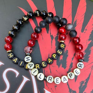 Hail Reaper : Women&#39;s Beaded Bracelet | Red Rising Inspired Jewelry | Sons of Ares | Sci-Fi Bookish Gift  | Fantasy Book Lover Gift
