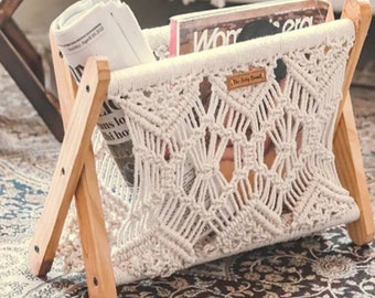 Trendy Macrame Book/ Storage Rack