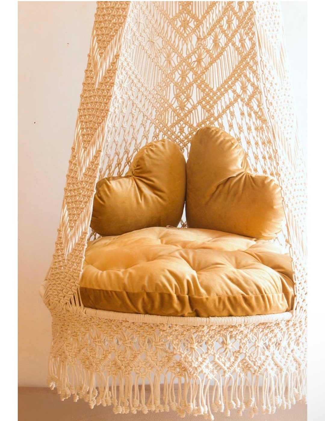 Boho Swing Chair With Handwoven Motifs - Etsy