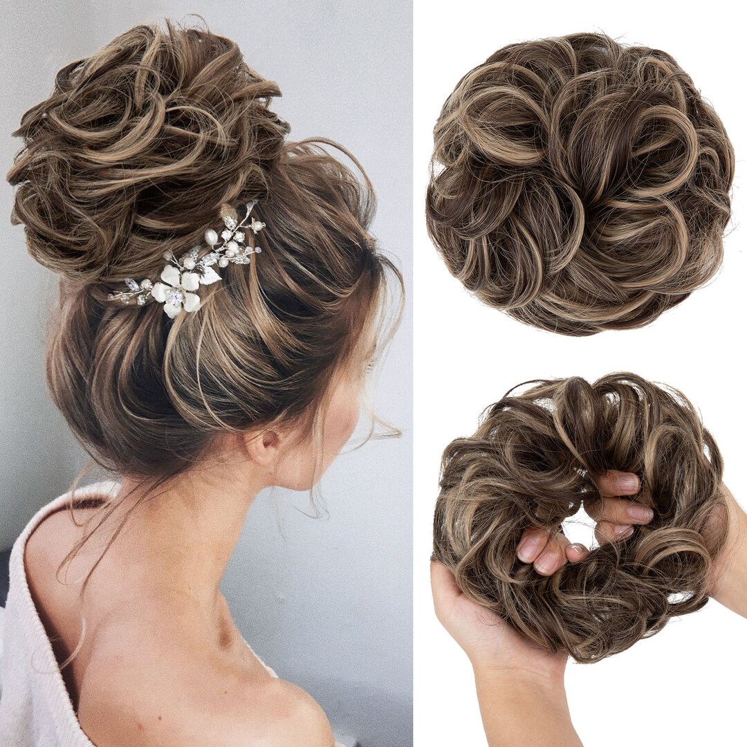 Premium Synthetic Fiber Updo Curly Messy Hair Extension Buns Chignon