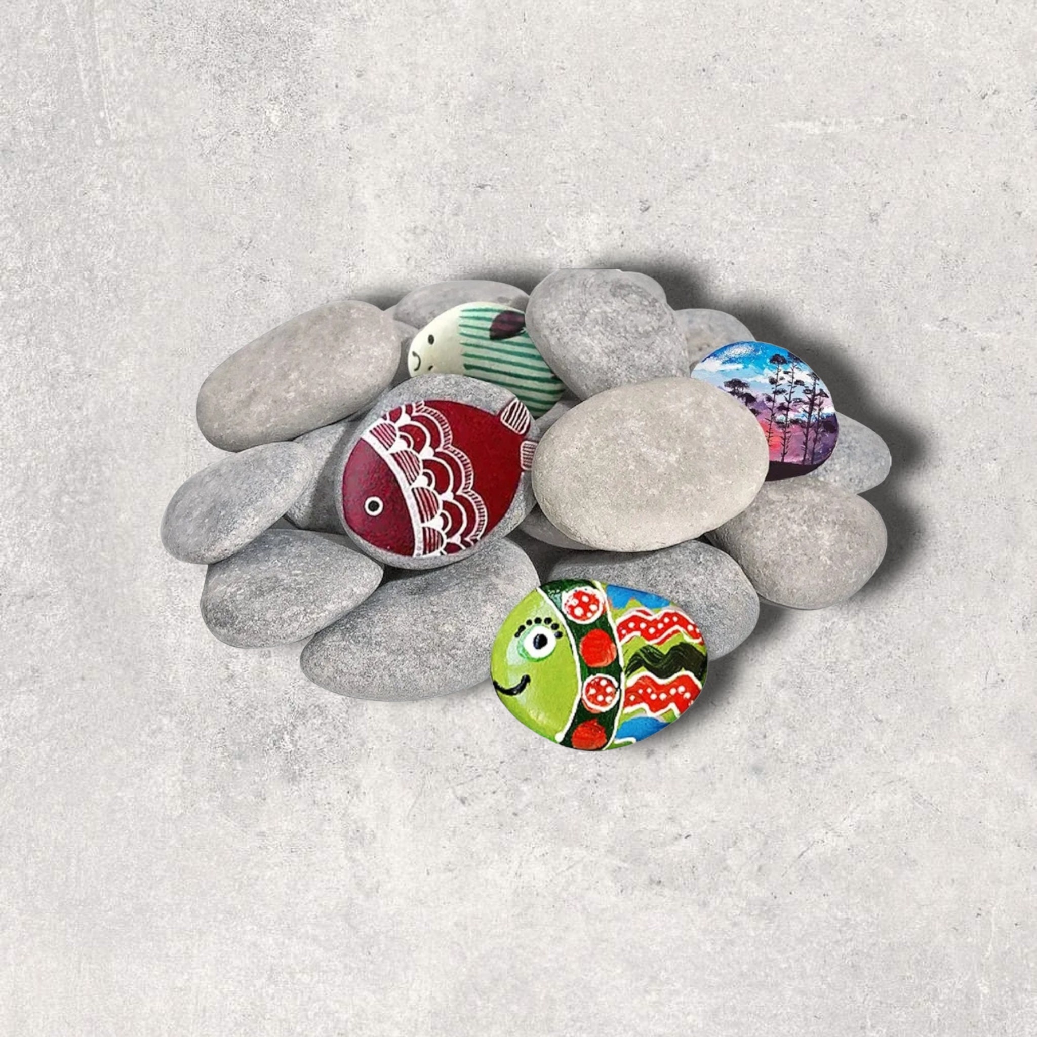 Rock Painting Kit for Kids, Kindness Stone Painting Set, Includes Paints,  Smooth, Flat, River Rocks, Paintbrushes & Accessories. 