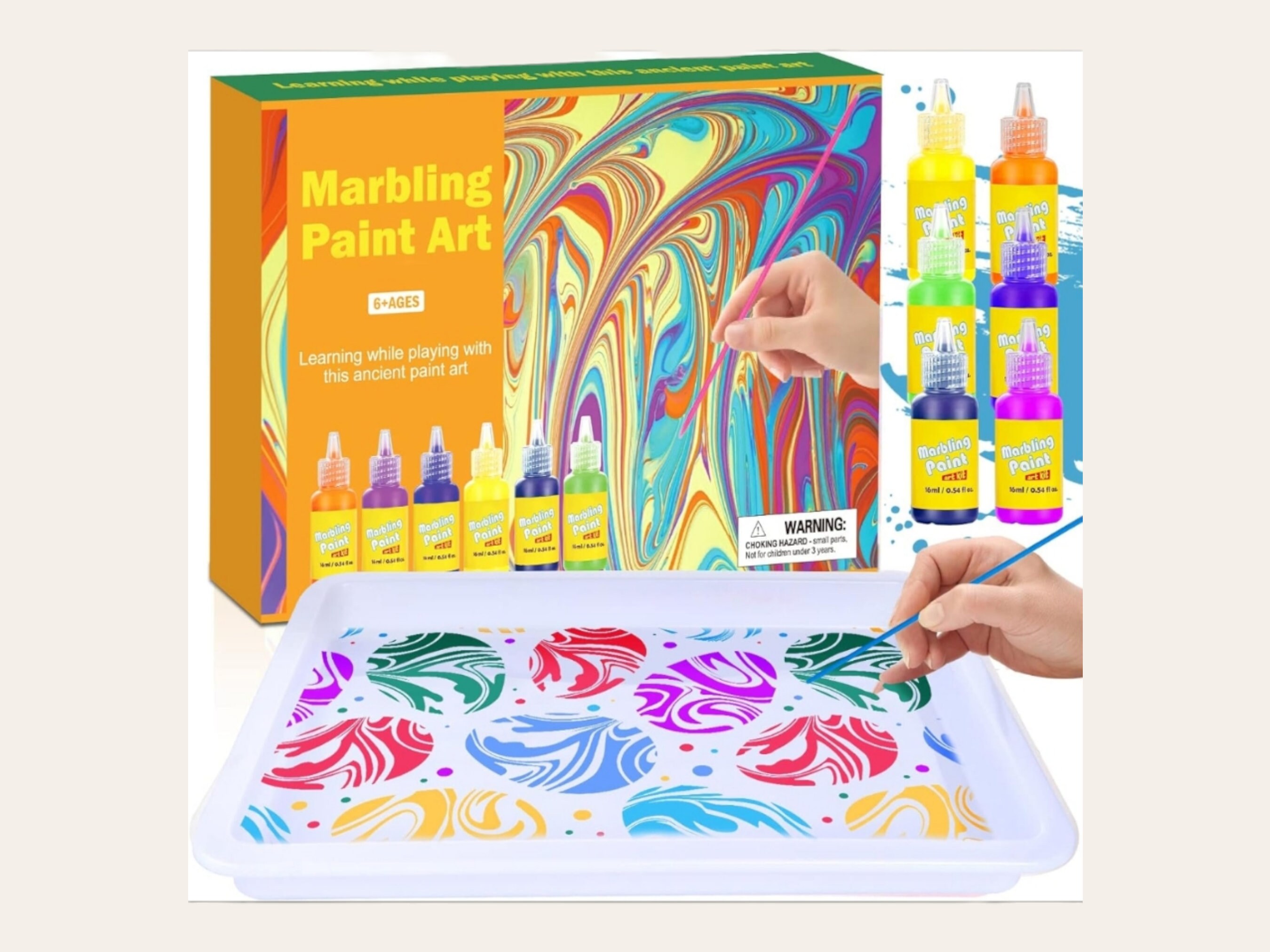 Marbling Paint Kit for Kids, Fun and Educational Arts and Crafts Girls &  Boys Ages 6