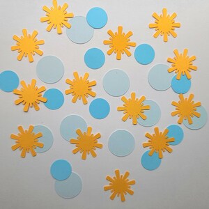 Here Comes The Sun 紙吹雪 - 150～170 個、ミニデコレーション、クリエイティブなパーティー用品、テーブルスキャッター | ベビーシャワーのテーマ