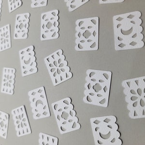 Papel Picado witte confetti - 150 stuks, minidecoraties, feestartikelen