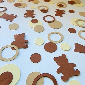 Can't Bearly Wait 紙吹雪 - 200 個、ミニデコレーション、クリエイティブなパーティー用品、テーブルスキャッター | テディベア | ベビーシャワーテーマ