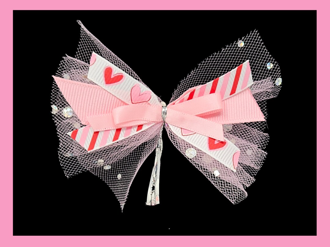 Set of 6 Valentine Treat Bag Bows, Cookie Bows, Packaging Bows, Love Bows, Twist Tie Bows