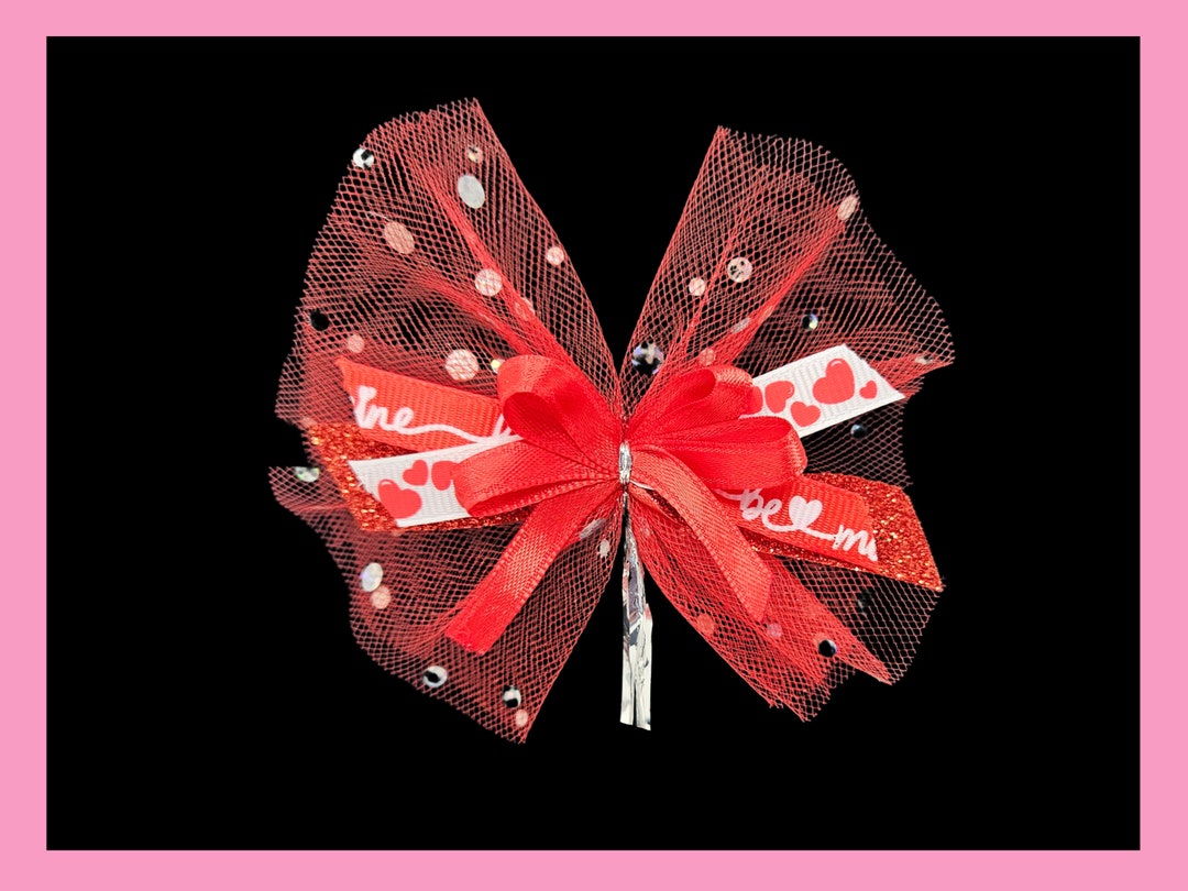 Set of 6 Valentine Treat Bag Bows, Cookie Bows, Packaging Bows, Love Bows, Twist Tie Bows