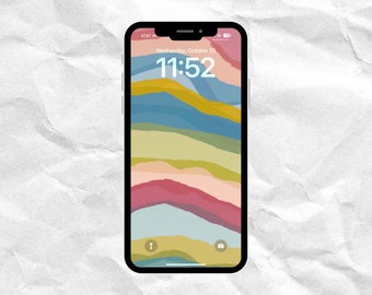 Colorido fondo de pantalla abstracto para iPhone / Fondo de pantalla minimalista para iPhone / Descarga instantánea