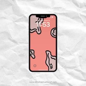 Pink and beige Abstract Art mobile wallpaper instant download for any mobile device