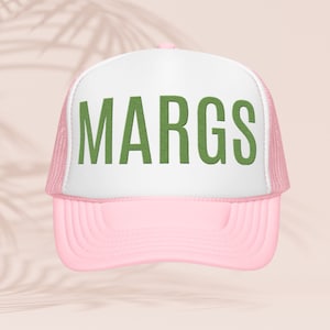 Custom Embroidered Margs Trucker Hat, Summer Matching Girls Bachelorette Trip Foam Cap, Pool and Lake Margarita Hat for Womens Vacation