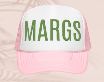 Custom Embroidered Margs Trucker Hat, Summer Matching Girls Bachelorette Trip Foam Cap, Pool and Lake Margarita Hat for Womens Vacation
