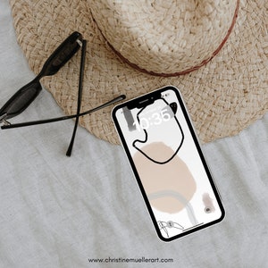 Neutral Elegant Abstract Wallpaper Art for all Iphone and Android Devices, Instant Download, Minimalist, Earth tones, Digital download file