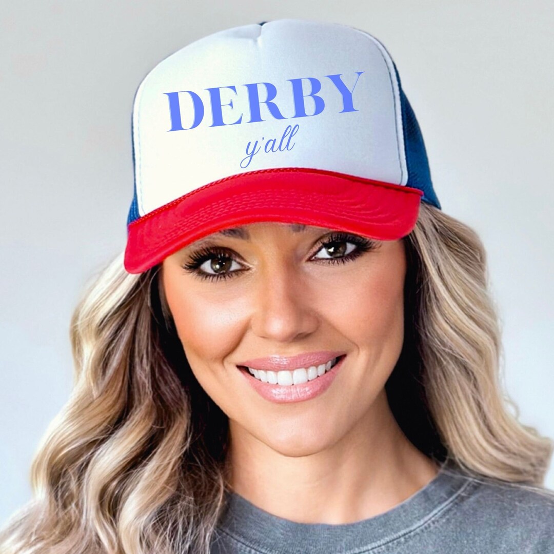 Derby Rider Cap Kentucky Derby Trucker Cap, Pink Black Derby Y'all Retro Hat, Kentucky ...