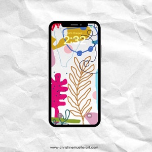 Fun Colorful Abstract Wallpaper Art for All Iphone and Android Devices. Instantly Download