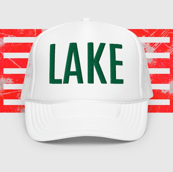 Lake Summer Trucker Hat, Embroidered and Comfortable, Minimalist Modern Design