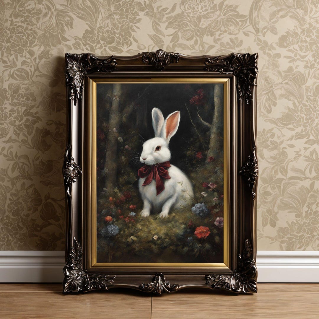 Easter Bunny Woodland Nursery Printable Wall Art- Bookish Library Print ...