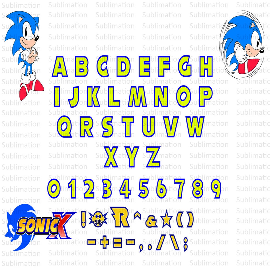 Sonic Font SVG, Cartoon Vector, Sonic Letters, Cut File, Clipart ...