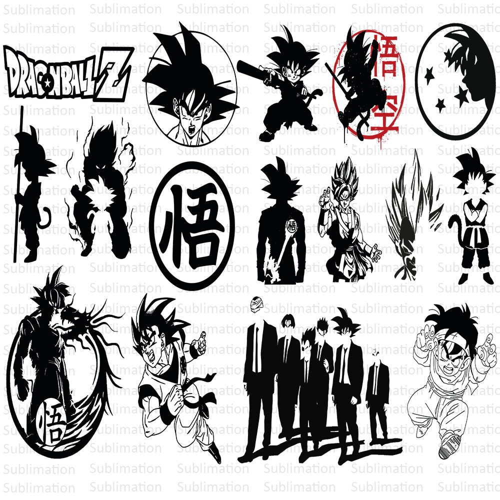 Dragon Ball Z Svg, Dxf, Eps, Png, Clipart, Silhouette and Cutfiles #1