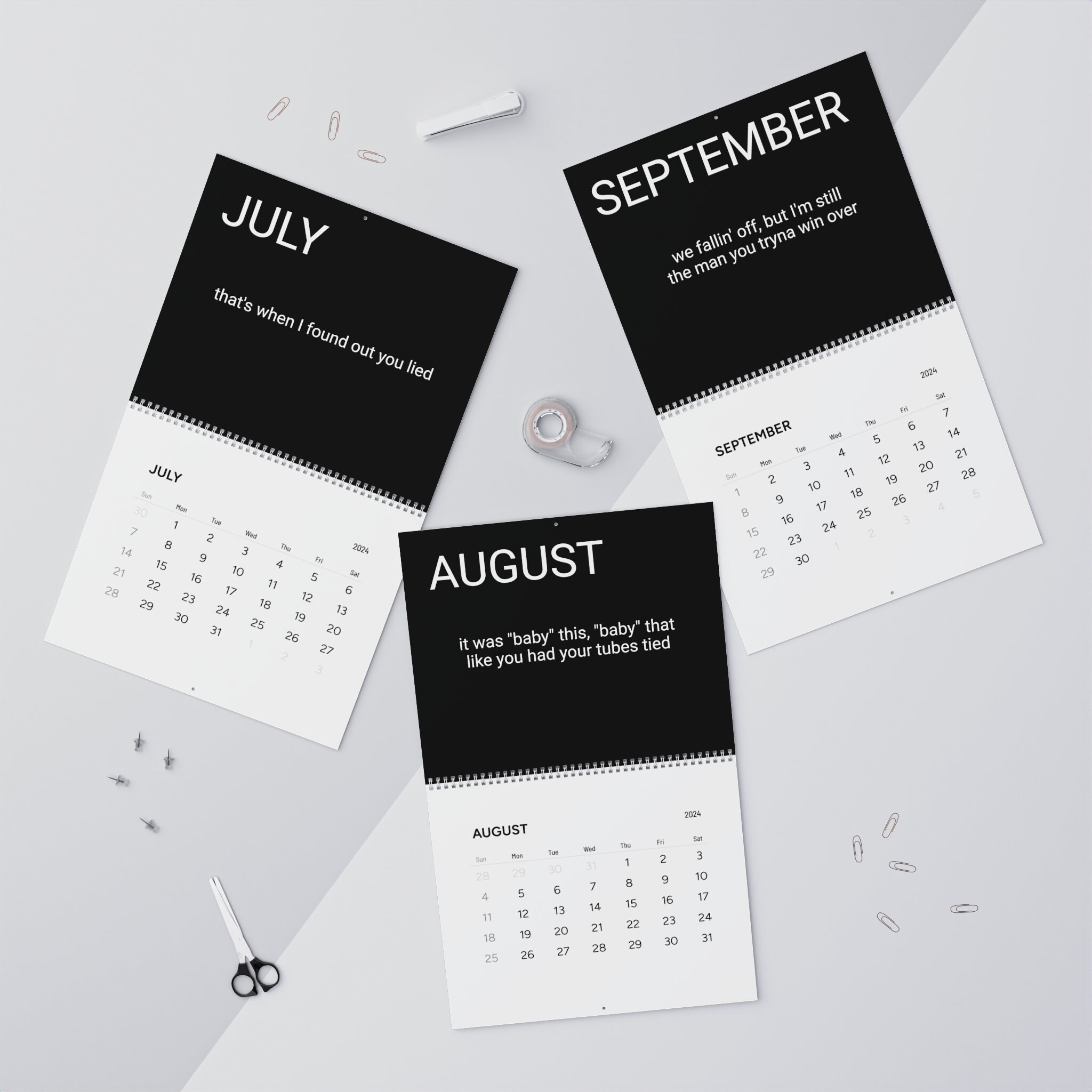 Drake 2024 Calendar, For All The Dogs, Rap Calendar, Hip Hop Themed
