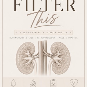 Filtra esta guía de estudio de nefrología: notas de enfermería, análisis de laboratorio, fisiopatología, medicamentos y práctica.