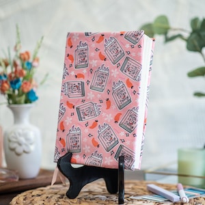 Adjustable Dust Jacket, Fabric Book Jacket, Protective Book Jacket - Extra Spicy