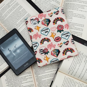 Padded Kindle Sleeve - Book and E-Reader/Tablet Sleeve - Protective Padded Cover - Girl Power