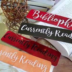 Handcrafted 2x8 Bookmark - Durable Laminated Design on Heavyweight Cardstock - Currently Reading