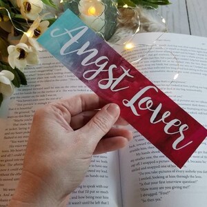 Handcrafted 2x8 Bookmark - Durable Laminated Design on Heavyweight Cardstock - Angst Lover
