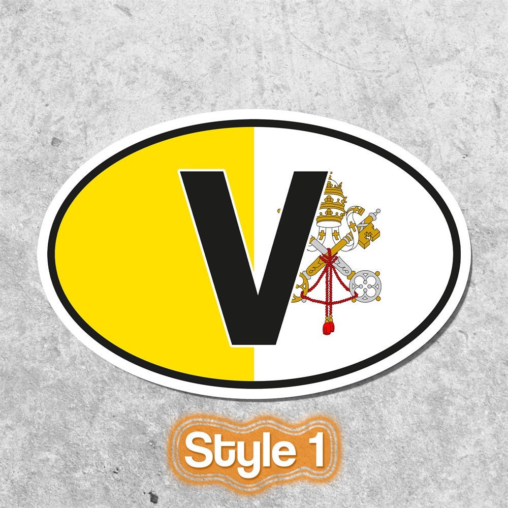Vatican Sticker Oval Flag Waterproof for Water Bootle, Car, Laptop ...