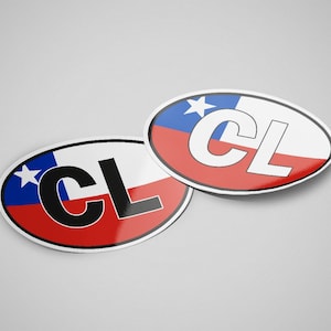 Chile Sticker Oval Flag Waterproof for Water Bootle, Car, Laptop, Helmet etc..