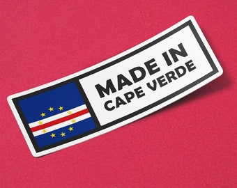 Cape Verde Sticker Made in Cape Verde Waterproof for Water Bootle, Car, Laptop, Helmet etc..