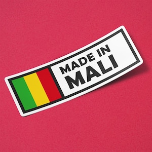 Pegatina Mali hecha en Mali impermeable para bota de agua, coche, ordenador portátil, casco, etc.
