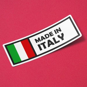 Italy Sticker Made in Italy Waterproof for Water Bootle, Car, Laptop, Helmet etc..